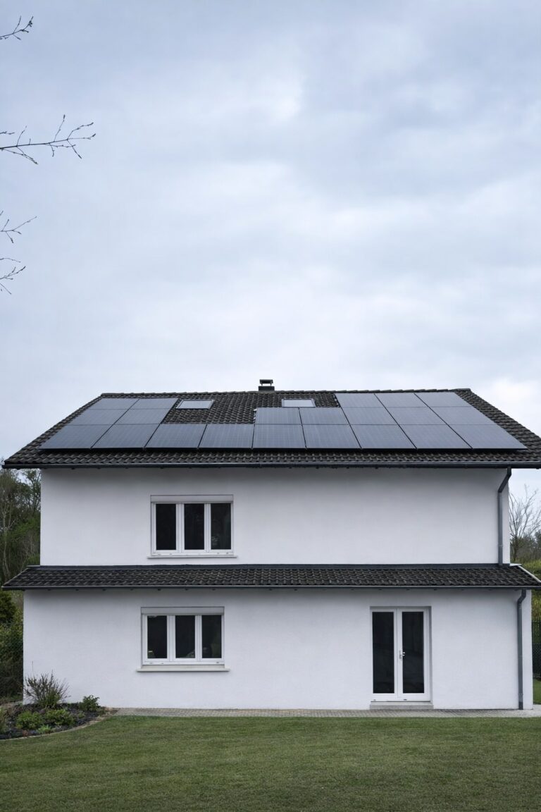 maison équipée de panneaux solaires pour autoconsommation