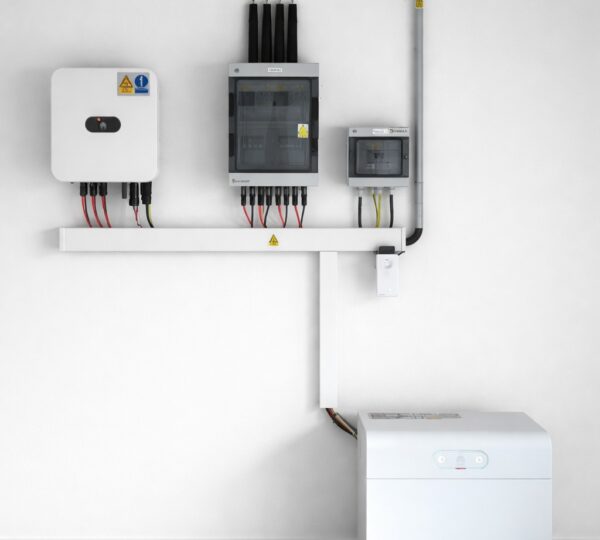 système de stockage solaire avec batterie et onduleur
