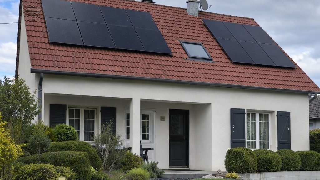 Panneaux solaires sur un pavillon, réduction de la facture énergétique
